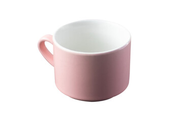 Pink and white cup isolated on transparent background