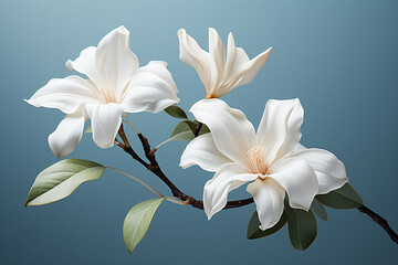 A minimalist 3D rendering of a pastel gardenia, exuding elegance and simplicity.