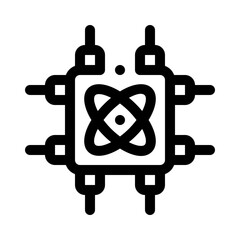 quantum computing line icon