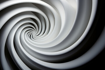 A minimalist 3D vortex, spiraling inwards and outwards in a mesmerizing loop.