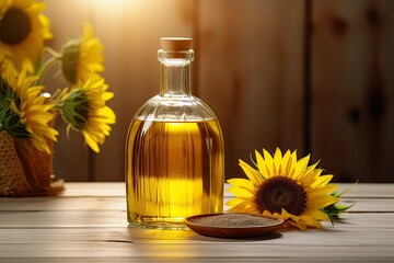 Obraz na płótnie Canvas bottle of sunflower oil