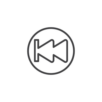 recommend clip art: Rewind Button line icon