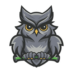 Owl Vector Logo Illustration | Night mare owl logo | black and white owl with wings | vector illustration | Owl Mascot logo