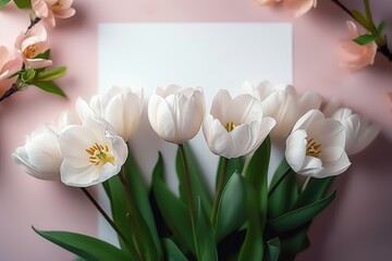 Decorative blank for congratulating on International Women's Day. Generative AI.