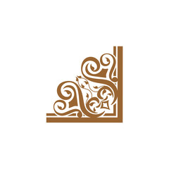 corner with brown ornament design