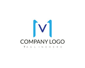 Alphabet letters Initials Monogram logo MV, VM, M and V
