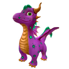 Beautiful little purple dragon symbol of 2024