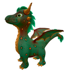Fototapeta premium Dragon symbol of 2024 green