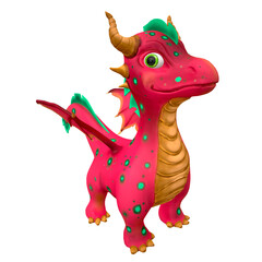 Dragon symbol of 2024 pink color