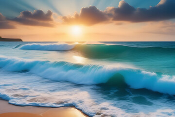 Fototapeta premium sunset on the beach.