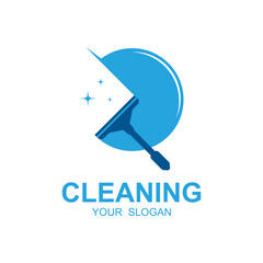Fototapeta premium Home Cleaning Services Logo Design Vector. This logo is perfect for cleaning and maintenance services