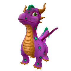 Symbol of 2024 is a small purple dragon.