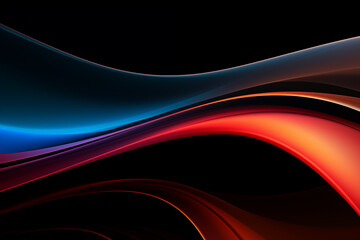 Modern Trendy Abstract 3D Business Waves Background Design. Blue and Red.