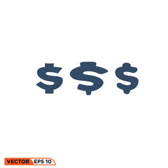 Dollar icon design vector graphic of template, sign and symbol