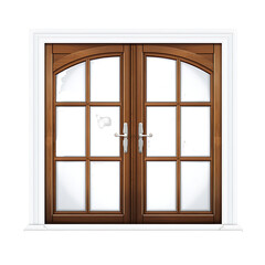 wooden window on a transparent background, PNG is easy to use.