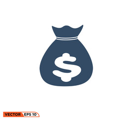 a sack of money icon design vector graphic of template, sign and symbol