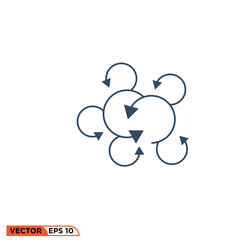 Arrow wind contour icon design vector graphic of template, sign and symbol