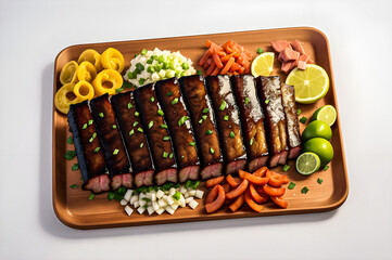 Barbecue pork spare ribs with hot honey chili marinade generative ai

