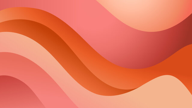 Orange and pink pastel abstract wave background presentation template