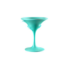 blue cocktail glass isolated