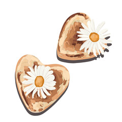 Cheesecakes with chamomile flowers