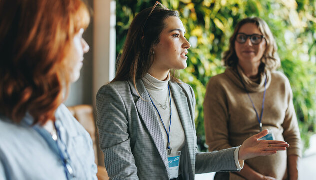 Dynamic collaboration: Business professionals engaged in productive conversation