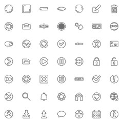 UI buttons line icons set