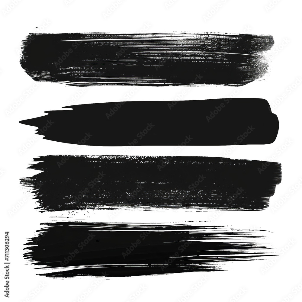 Poster hand drawn scribble line brush strokes set