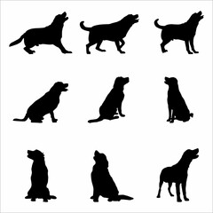 Collection of silhouettes of a dog