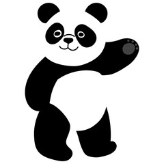 Happy Cute Panda Cartoon walking
