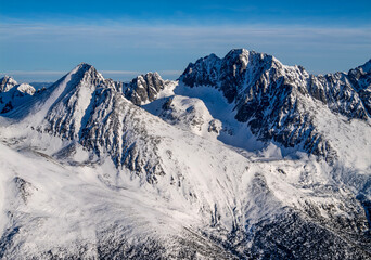 Kończysta i Gerlach zima widok z balonu Tatry Wysokie