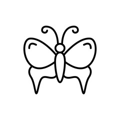 Butterfly outline icons, insect minimalist vector illustration ,simple transparent graphic element .Isolated on white background