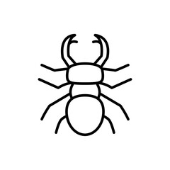 Beetle outline icons, insect minimalist vector illustration ,simple transparent graphic element .Isolated on white background