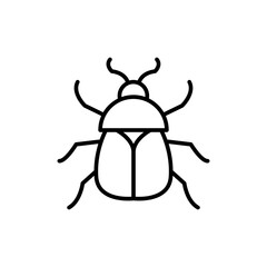 Beetle outline icons, insect minimalist vector illustration ,simple transparent graphic element .Isolated on white background