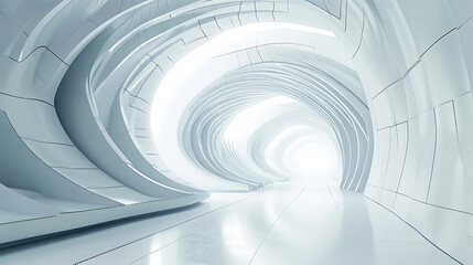Minimalist Technology, White Abstract Futuristic Structures