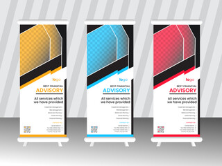 Creative modern roll up banner design 