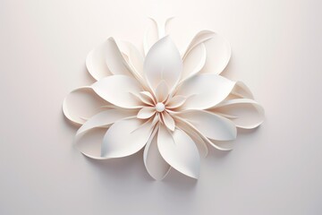 Naklejka premium Happy women's day. Mother's day. 8 march. Flowers on stem with leaves, white Blossom floral bouquet in plastic 3d realistic render or paper cut. banner