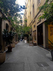 Callejón peatonal de Barcelona