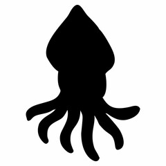 black squid silhouette