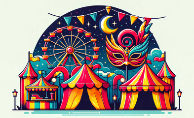 Midnight Masquerade: A Carnival of Colors Under the Stars