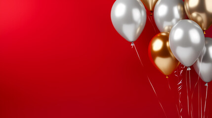 Birthday background with balloons and confetti for birthday card or invitation design