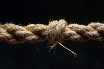 Frayed rope close to breaking point