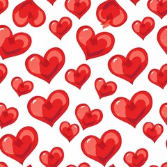 Seamless Pattern: Red Hearts for Valentines Day