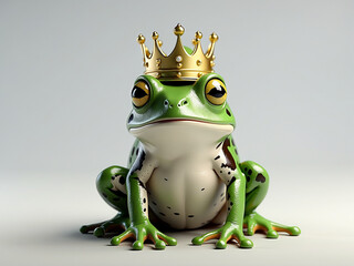 Fototapeta premium photo illustration of a frog wearing a gold crown and accessories 8