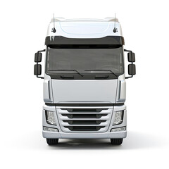 Front View of White Truck on Simple White Background