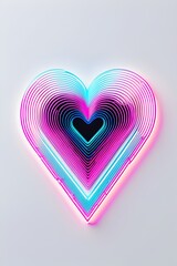 Love Futuristic Neon Style Illustration Generative Ai