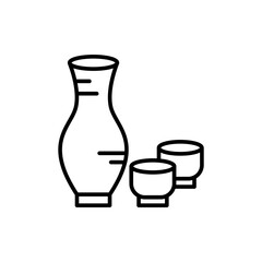 Sake outline icons, insect minimalist vector illustration ,simple transparent graphic element .Isolated on white background