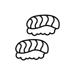 Sushi outline icons, insect minimalist vector illustration ,simple transparent graphic element .Isolated on white background