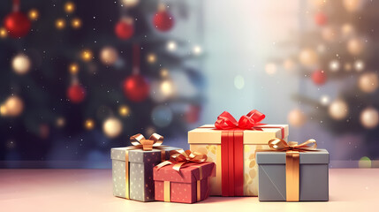 Gift box background with copy space for Christmas gifts, holiday or birthday