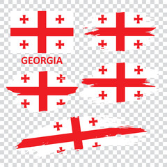 Set of vector flags of Georgia